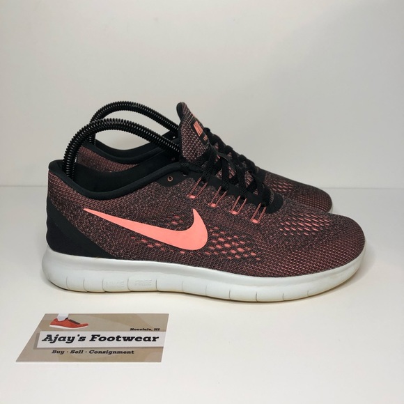 Nike Shoes - Nike Free RN Women's Black Lava Glow Running Gym